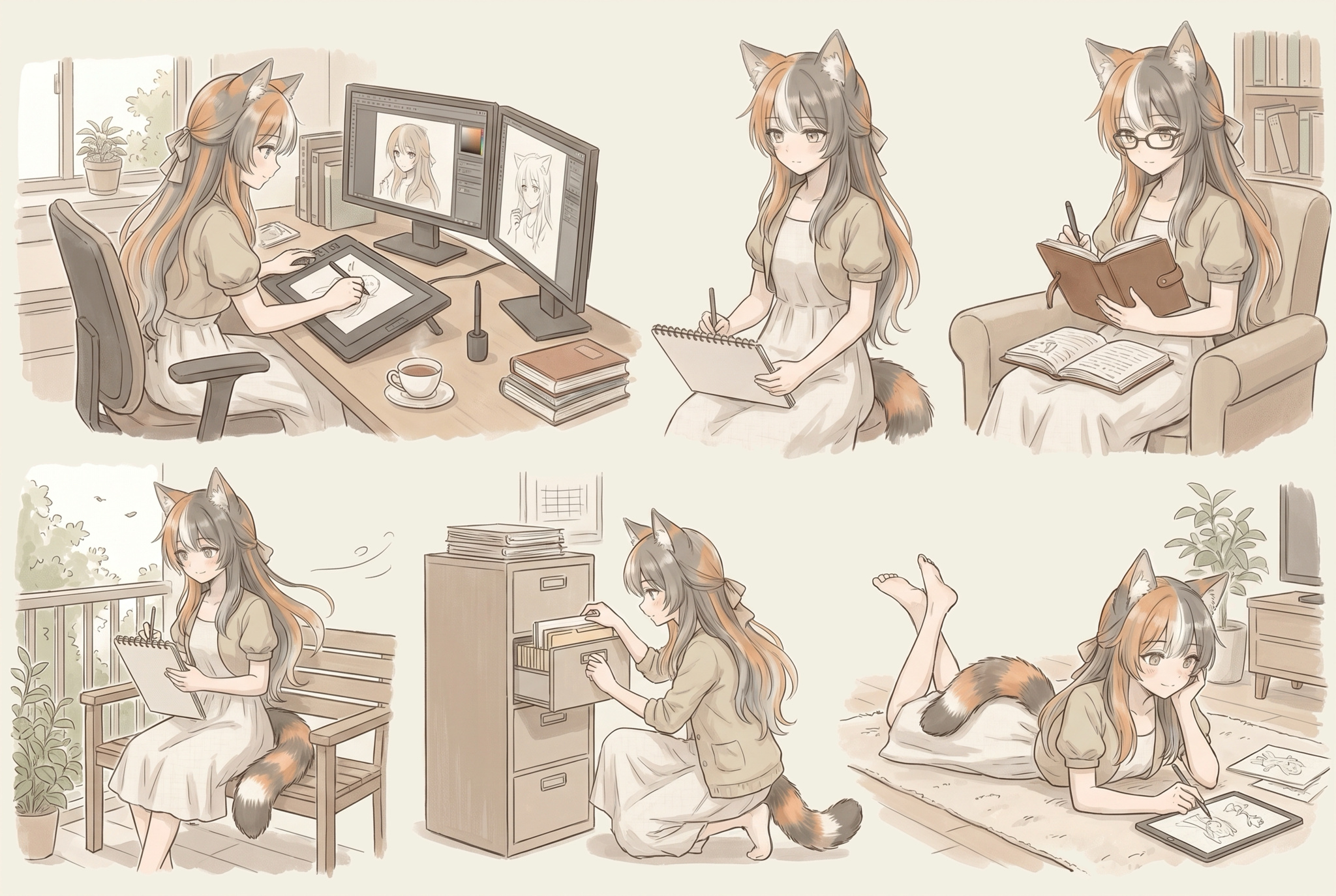 咩咩的 OC 设定，动作