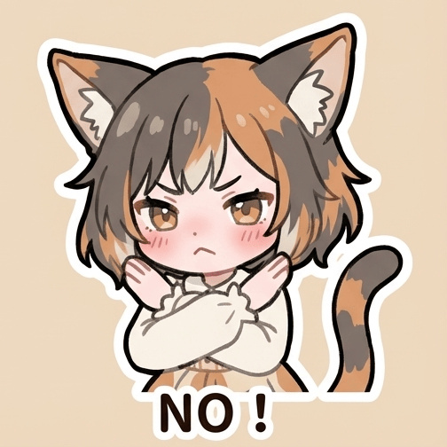 啾啾 Line Sticker - 不行